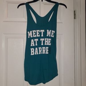 NWOT VS PINK Teal "Meet Me At The Barre" Tank Top